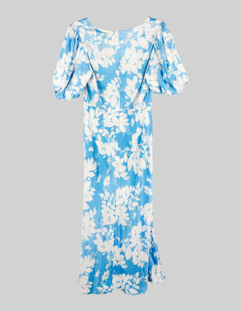 Vestido en Satén – Azul Talla L
