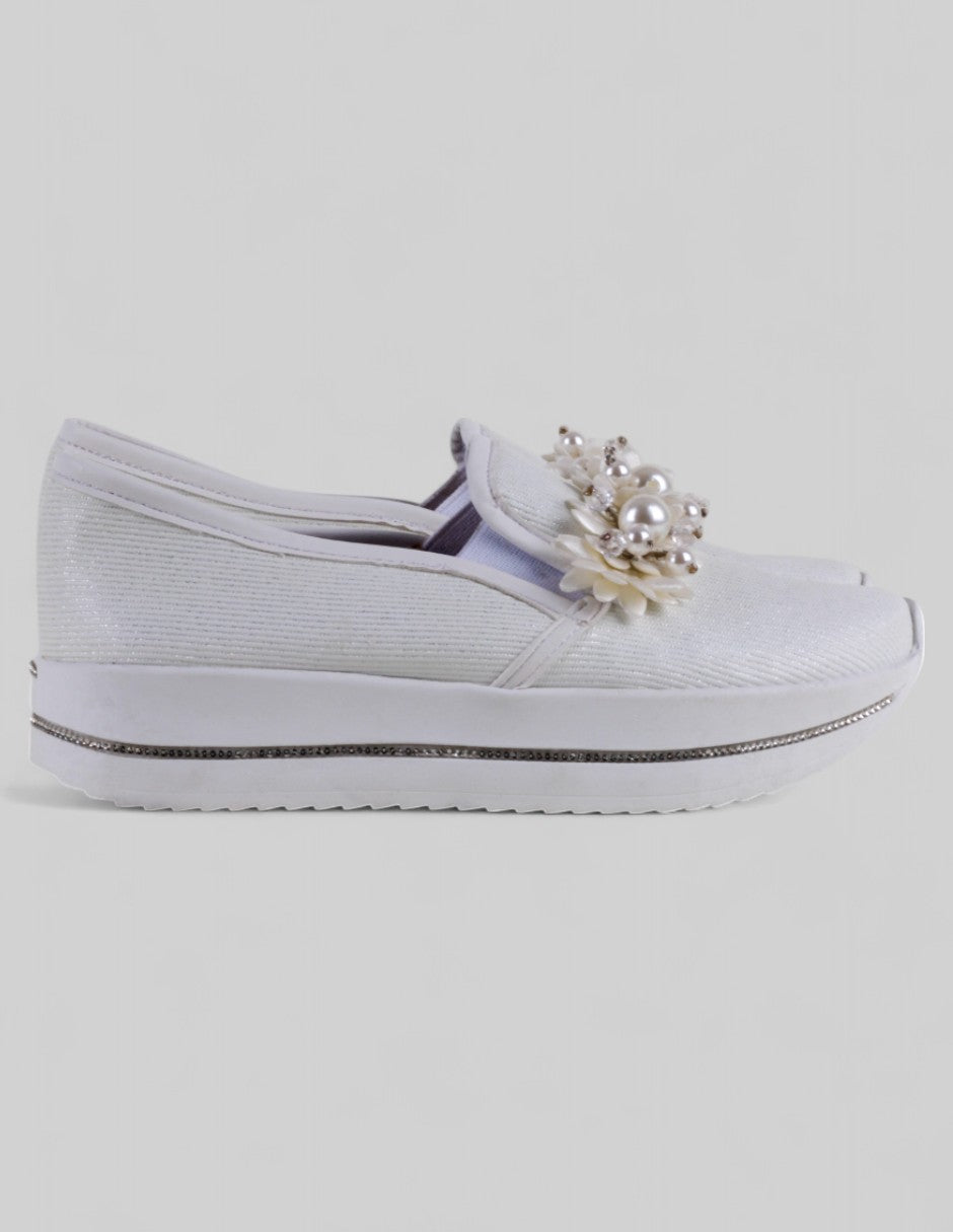 Mocasines en Textil – Blanco