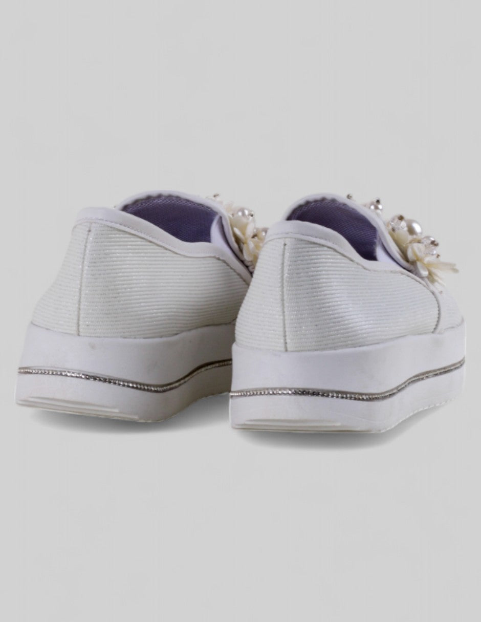 Mocasines en Textil – Blanco