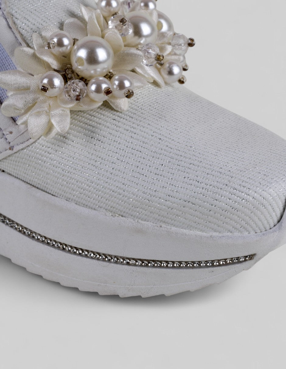 Mocasines en Textil – Blanco