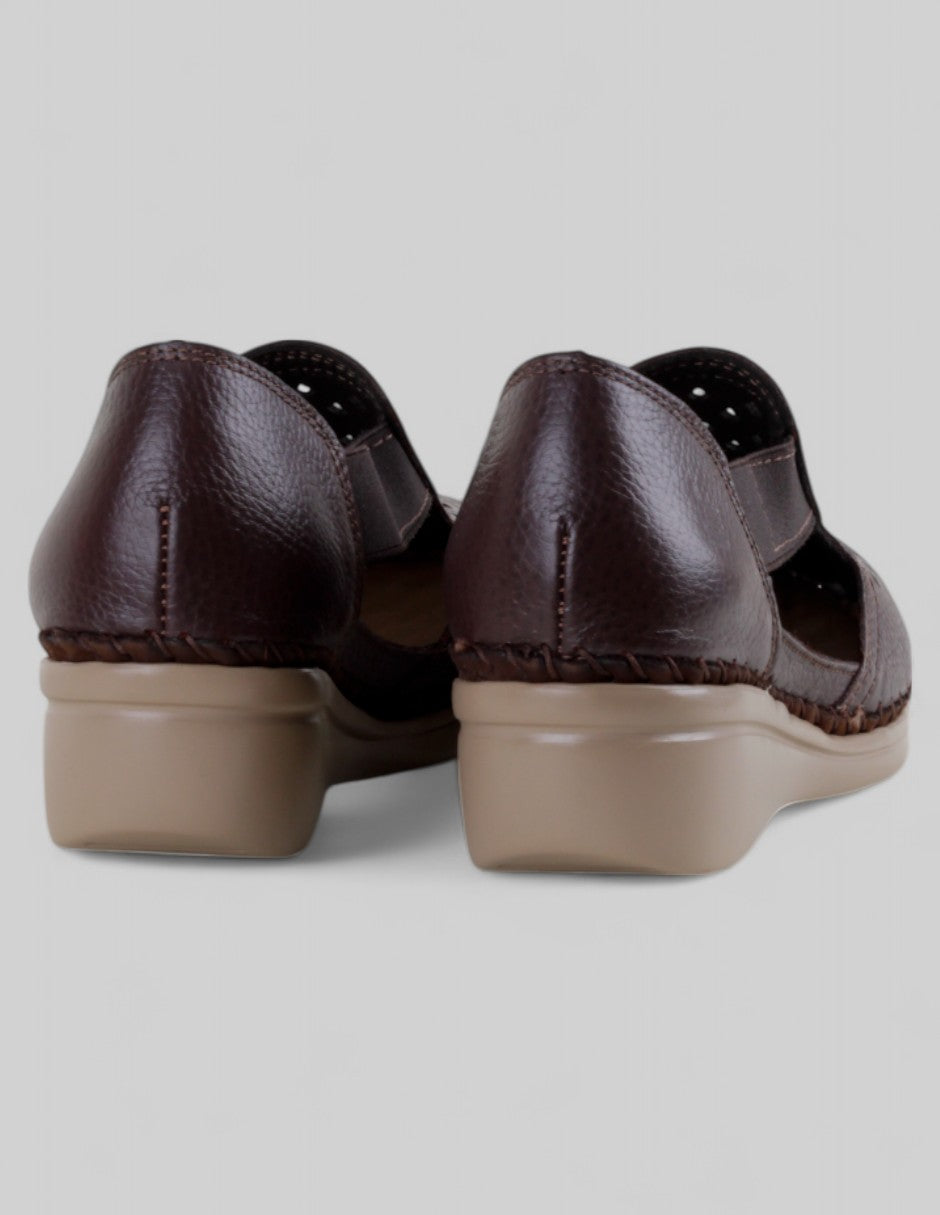 Sandalias con plataforma en Piel – Café