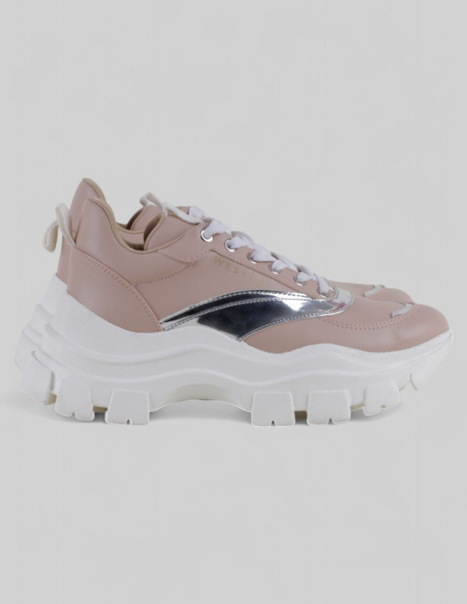 Tenis tipo deportivo  en Piel vegana  – Rosa