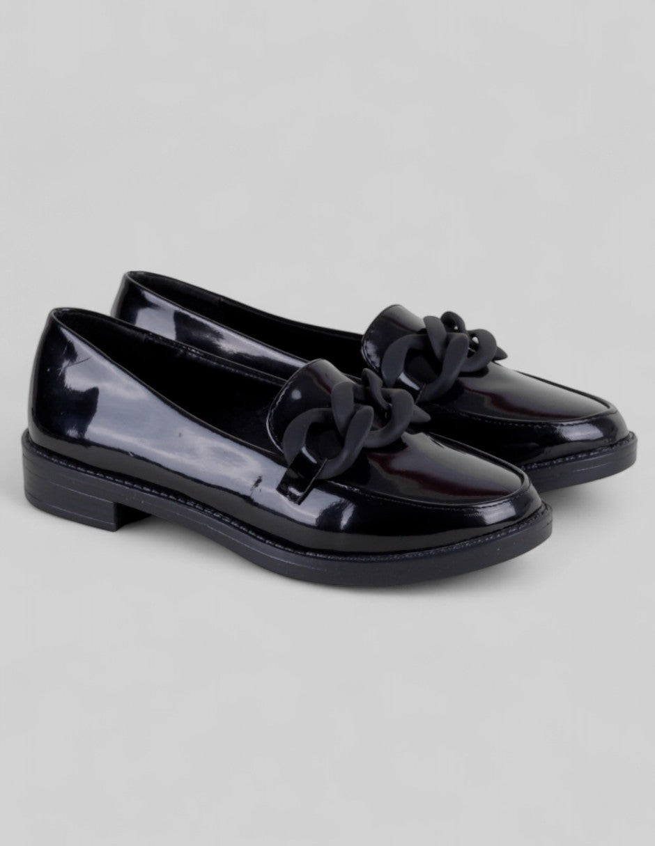 Mocasines Exterior Charol Color Negro Para Mujer De Been Class
