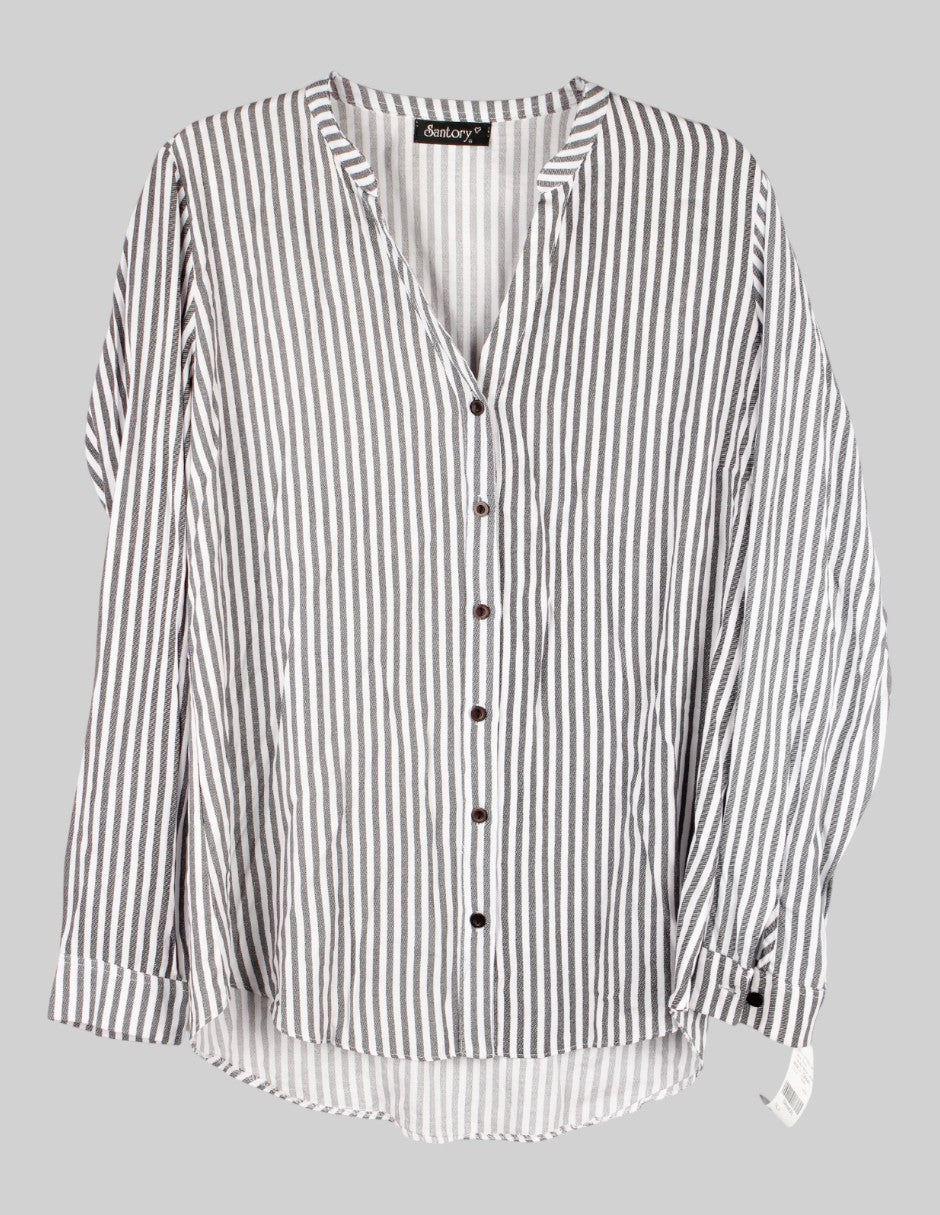 Blusa Exterior  Semisintético Color Gris Para Mujer De santory