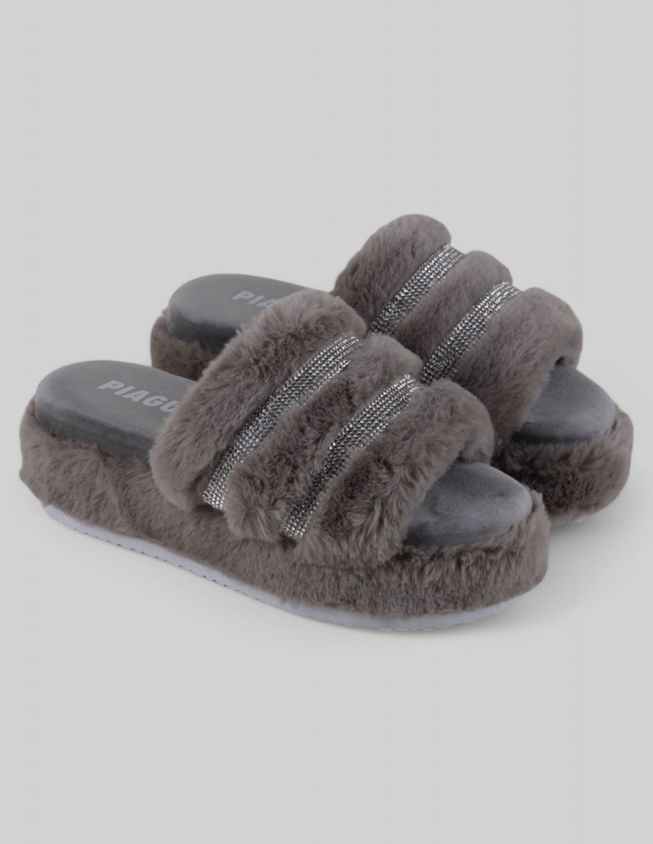 Sandalias con plataforma Exterior Textil Color Gris Para Mujer De PIAGUI