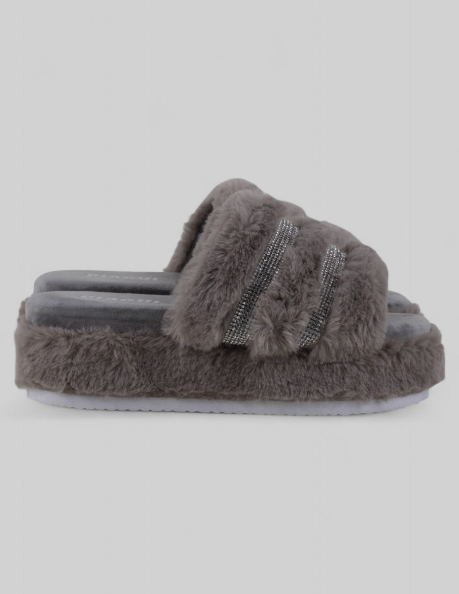 Sandalias con plataforma en Textil – Gris