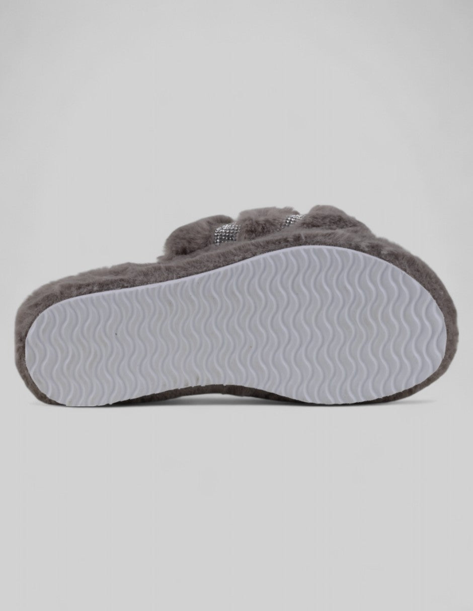 Sandalias con plataforma en Textil – Gris