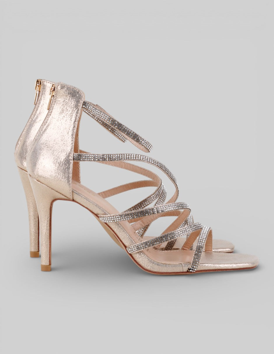 Sandalia con tacón  en Sintético – Dorado talla 27