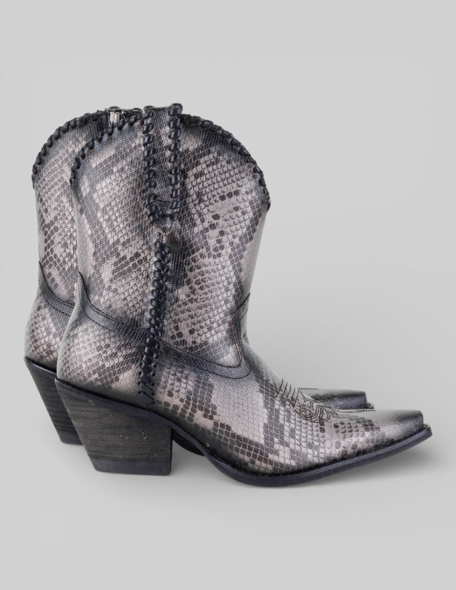 Botas tipo western  en Piel – Gris talla 25