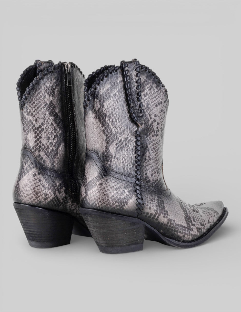 Botas tipo western  en Piel – Gris talla 25