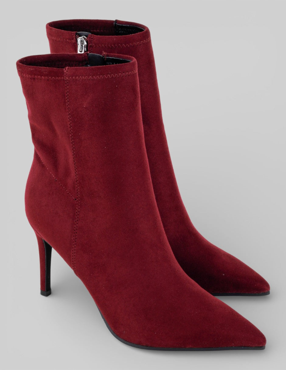 Botín con tacón Exterior Gamuza Color Rojo Para Mujer De guess
