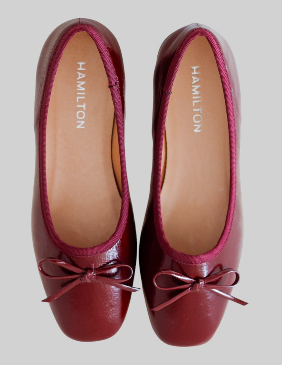 Flats clásicas  en Piel – Rojo talla 24