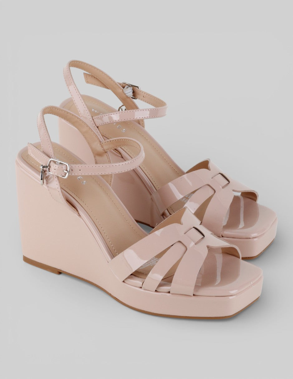Sandalias con plataforma Exterior Charol Color Beige Para Mujer De westies