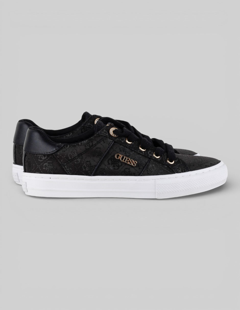 Tenis con cordones   en Textil – Negro talla 23.5