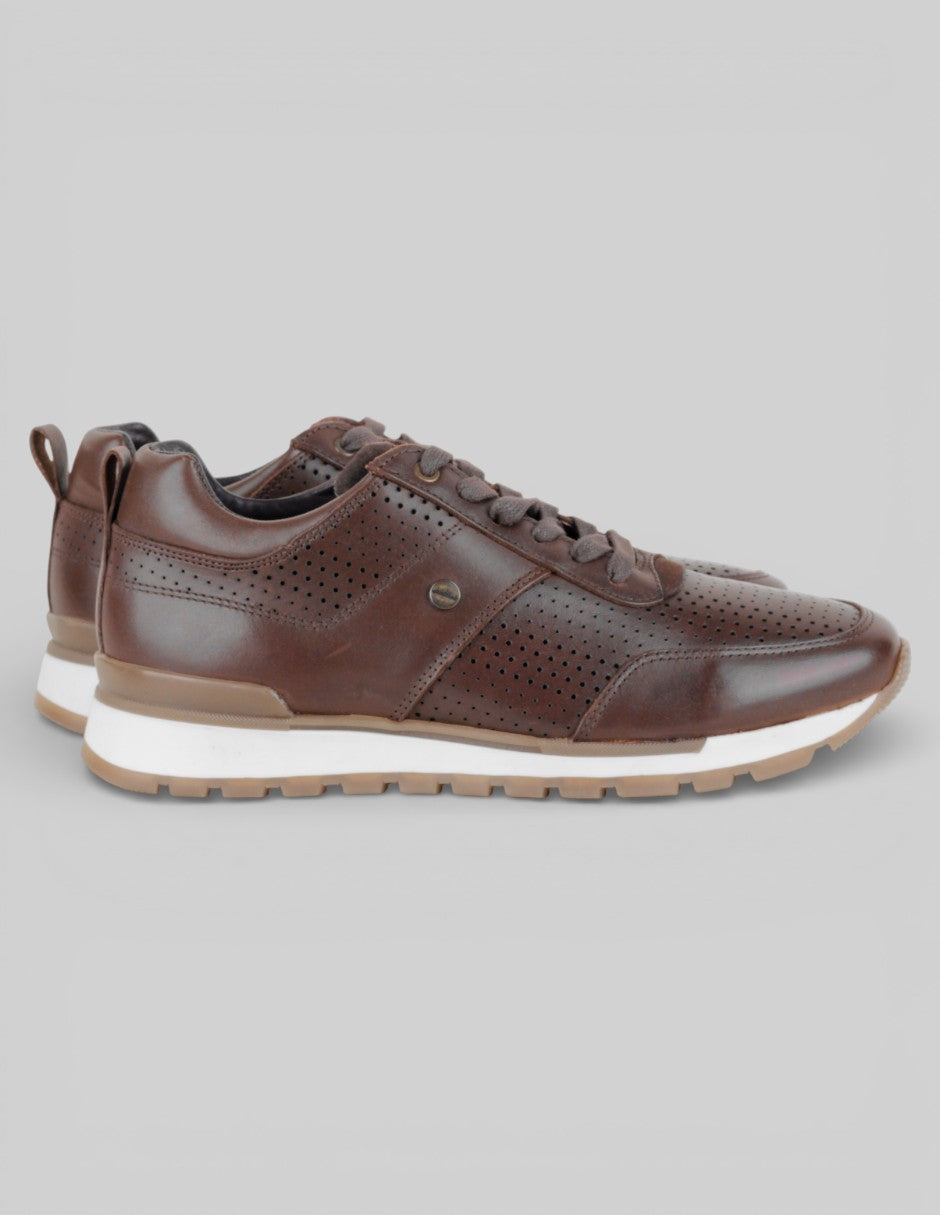 Zapatos de confort  en Piel – Café talla 25