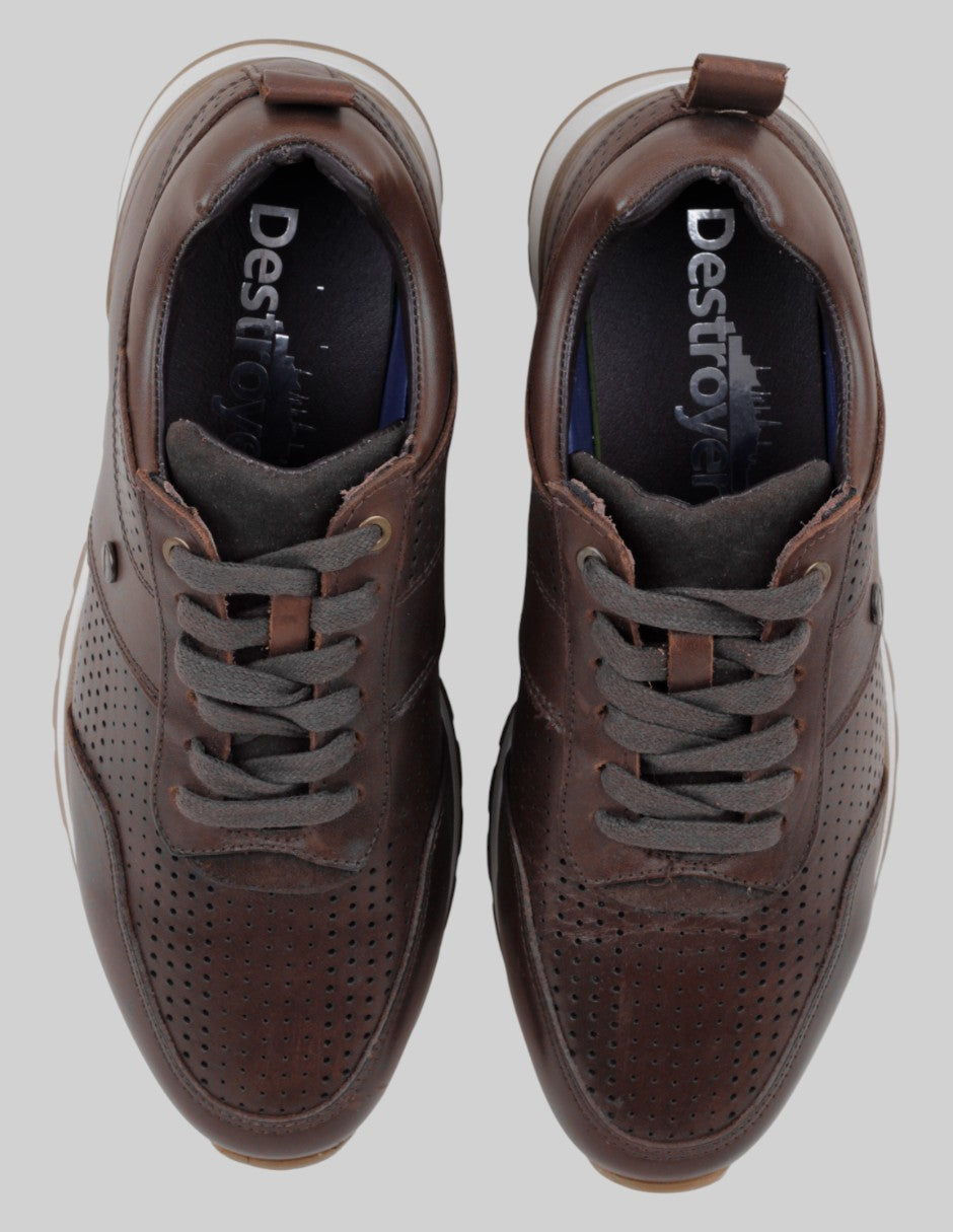 Zapatos de confort  en Piel – Café talla 25