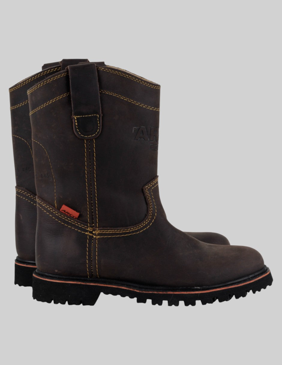 Botas tipo western  en Piel – Café talla 25