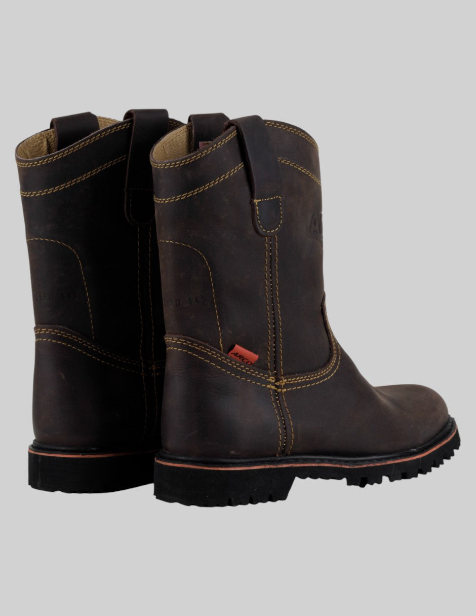 Botas tipo western  en Piel – Café talla 25