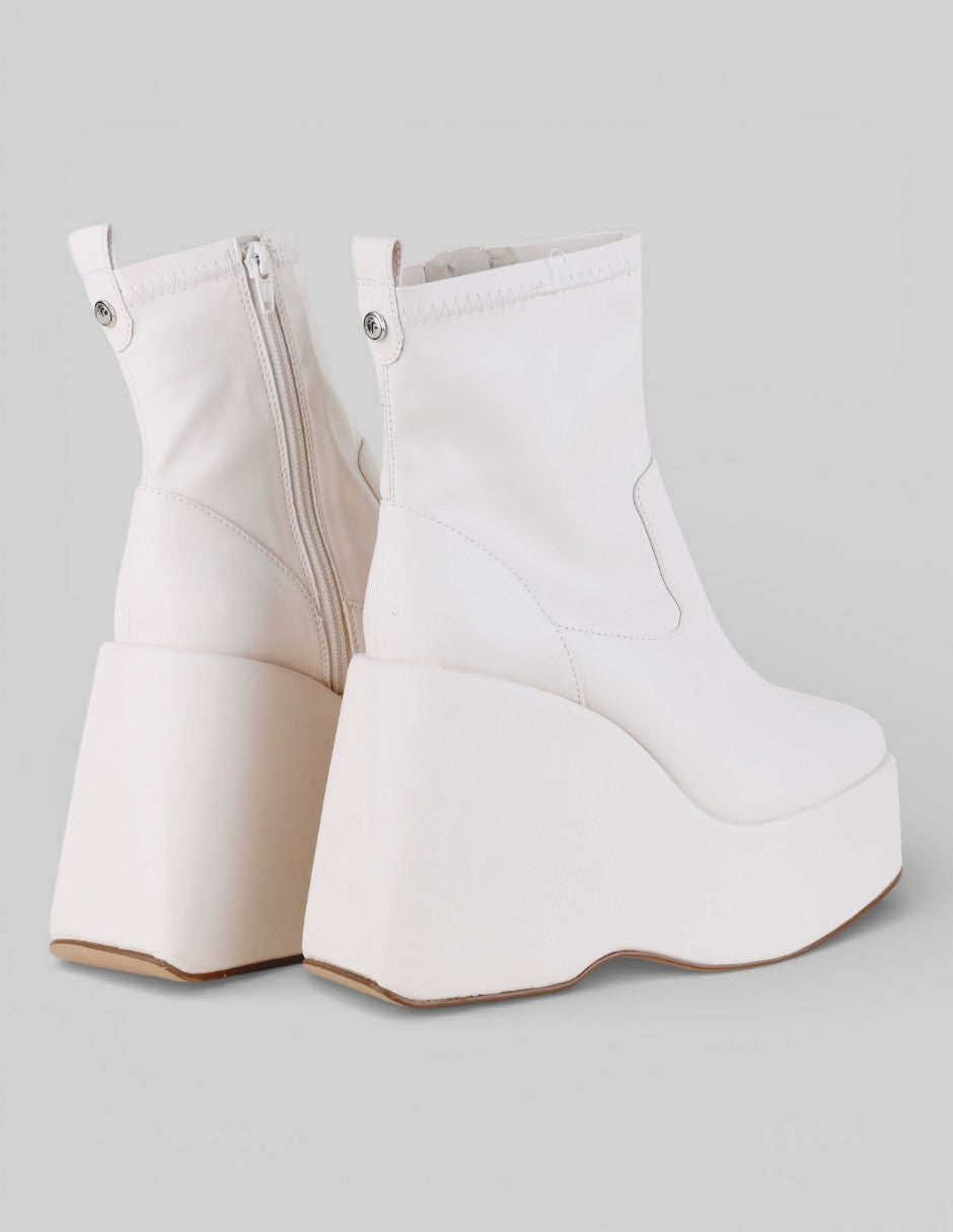 Botín con tacón  en Sintético – Beige talla 25