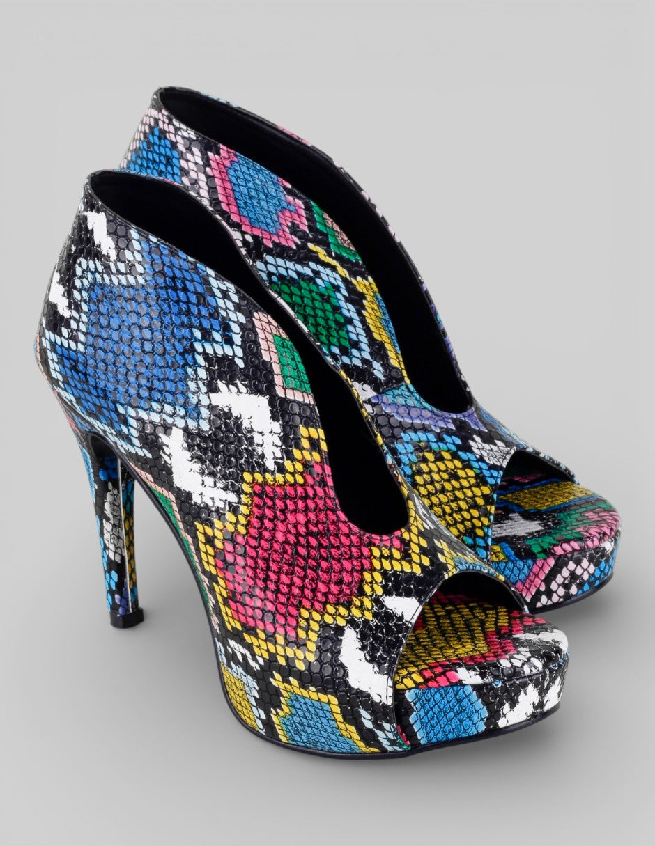 Sandalia con tacón Exterior Sintético Color Multicolor Para Mujer De bernache