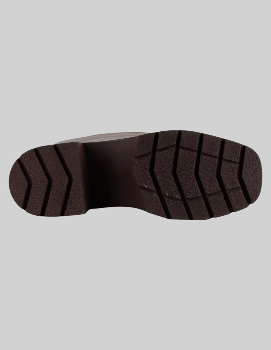 Botas altas  en Piel vegana – Café talla 24