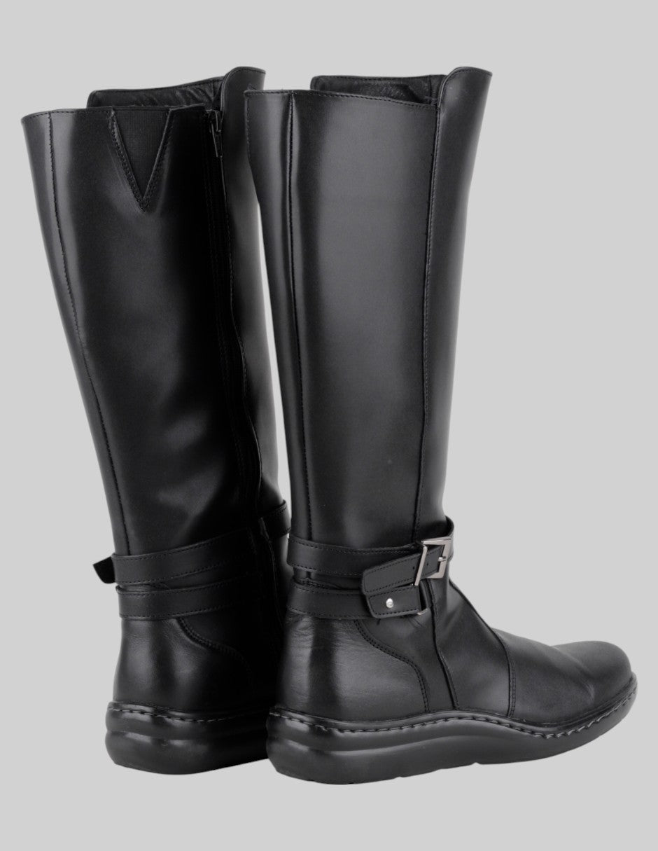 Botas altas  en Piel vegana – Negro talla 27