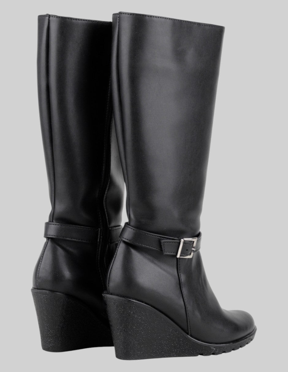 Botas altas  en Piel vegana – Negro talla 24