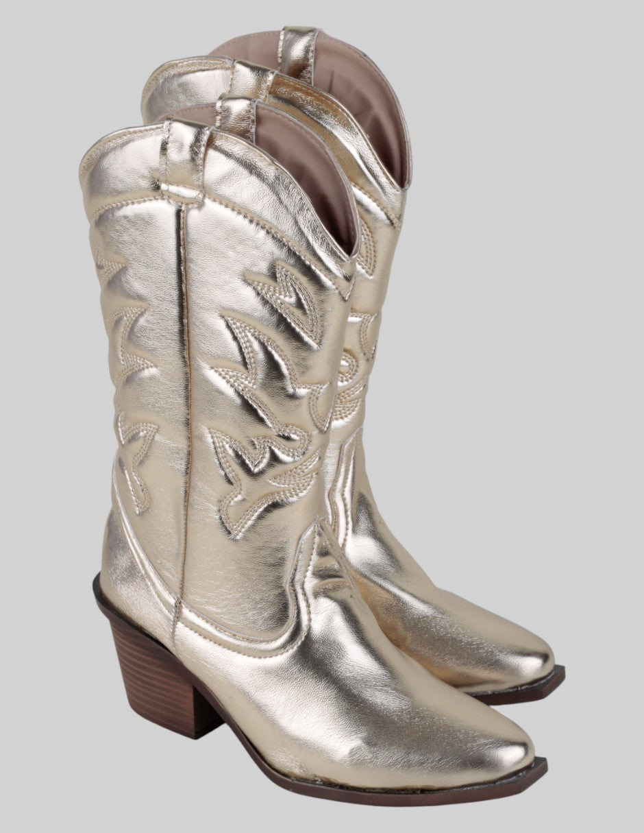 Botas tipo western Exterior Sintético Color Dorado Para Mujer De rbcollection