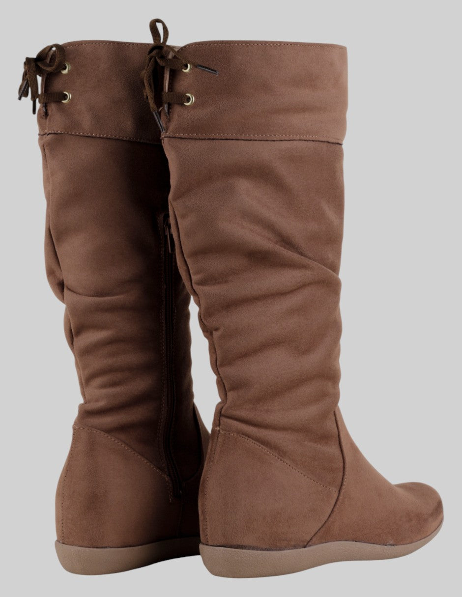 Botas altas  en Gamuza – Café talla 26