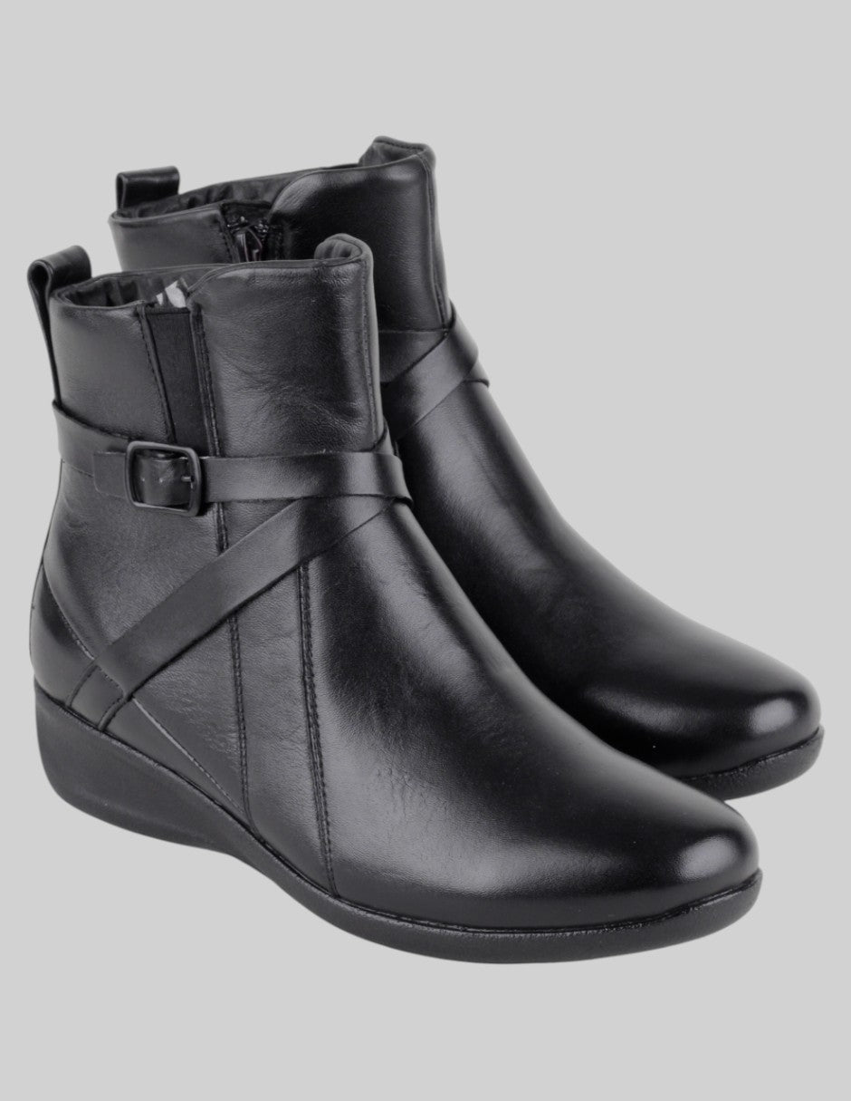 Botín con cuña Exterior Sintético Color Negro Para Mujer De pazstor