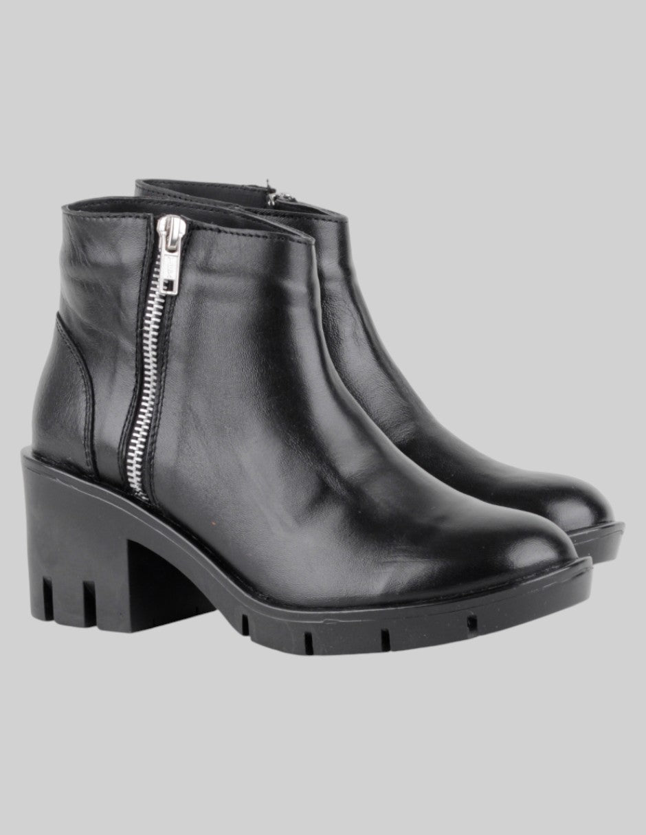Botín con tacón Exterior Sintético Color Negro Para Mujer De rbcollection