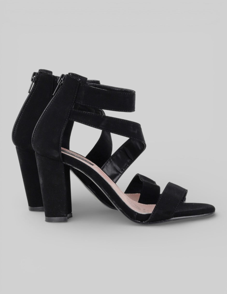 Sandalia con tacón  en Textil – Negro talla 23