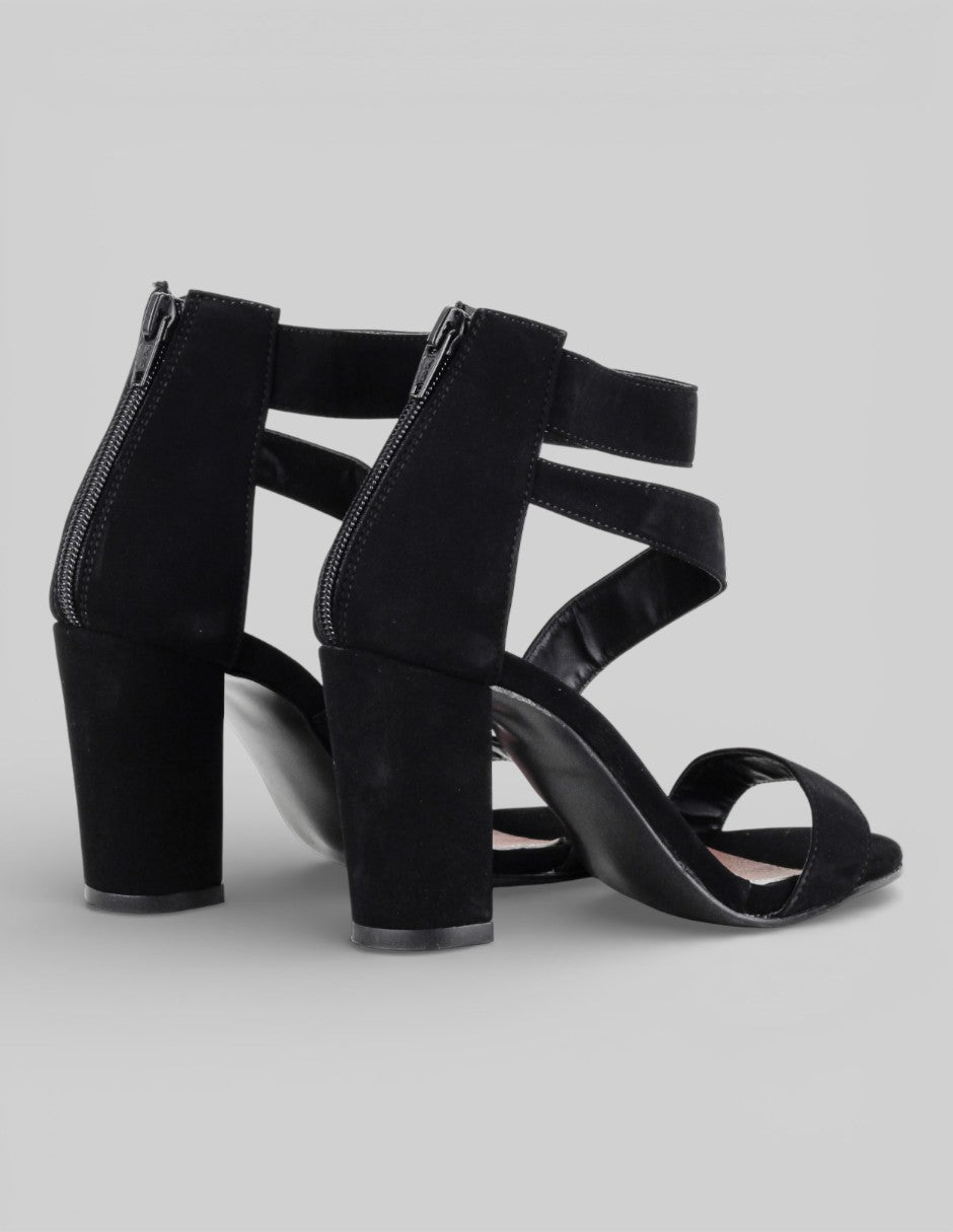Sandalia con tacón  en Textil – Negro talla 23