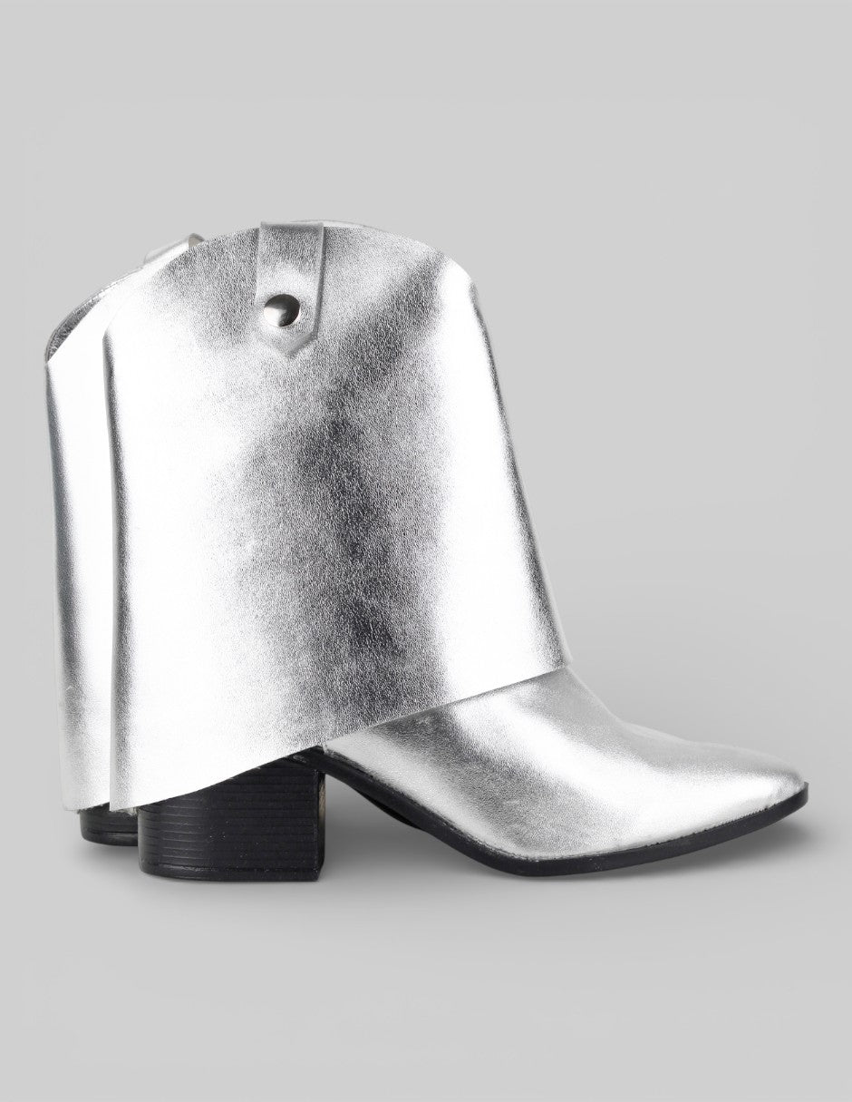Botas tipo western  en Sintético – Plata talla 26