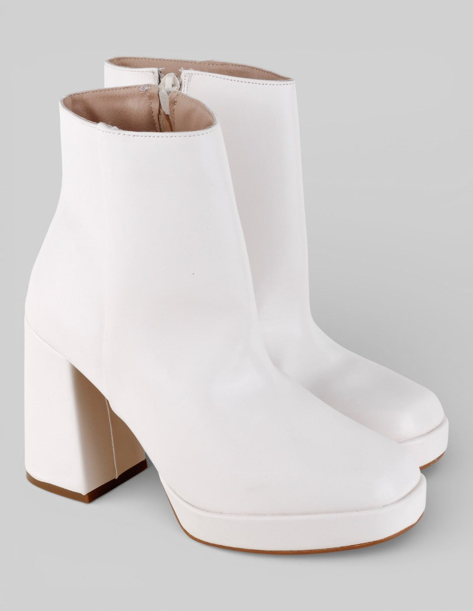 Botín con tacón Exterior Piel vegana Color Beige Para Mujer De trender