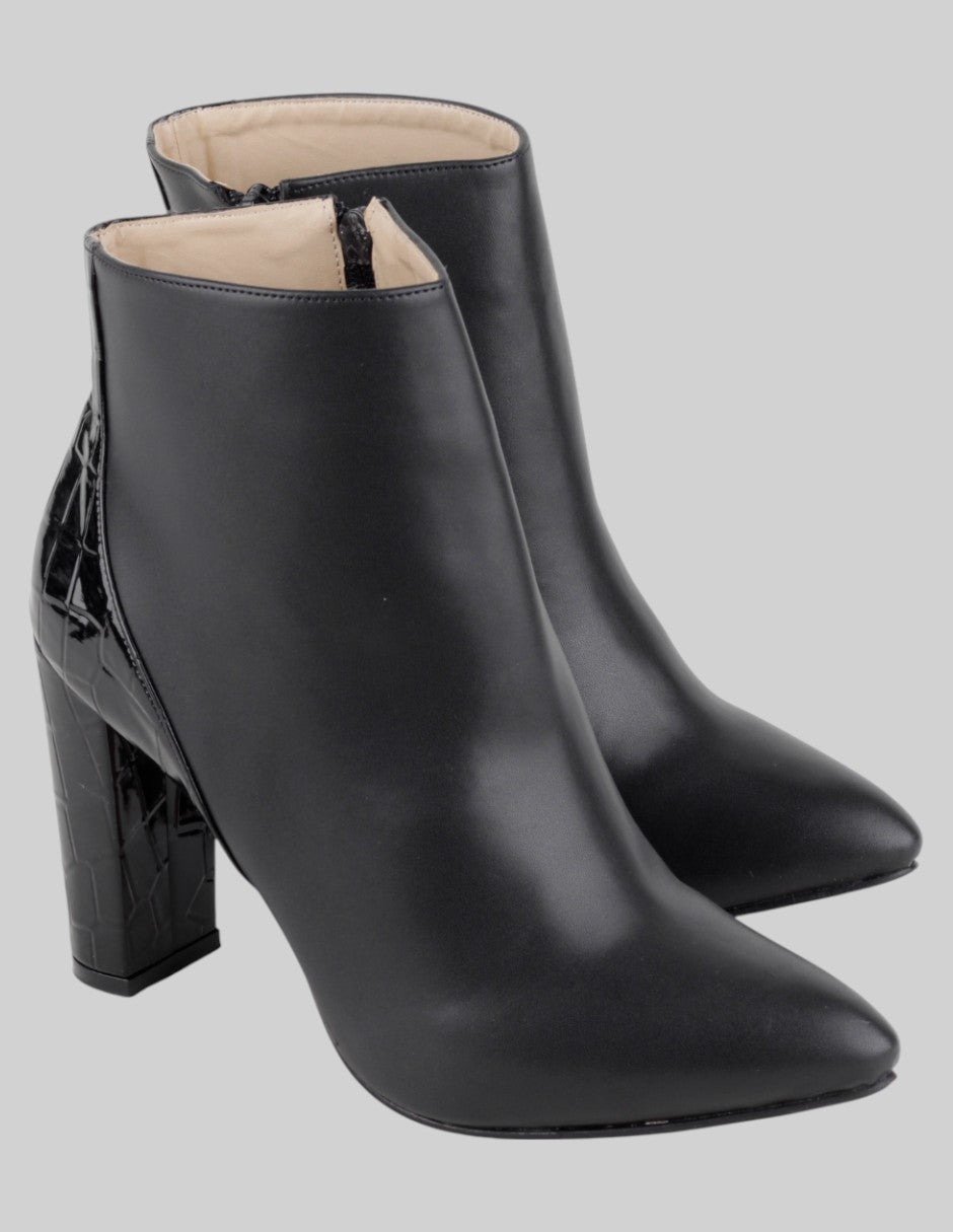 Botín con tacón Exterior Piel vegana Color Negro Para Mujer De inna