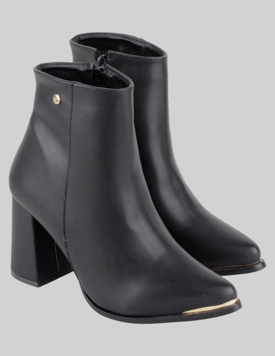 Botín con tacón Exterior Piel vegana Color Negro Para Mujer De mora mora