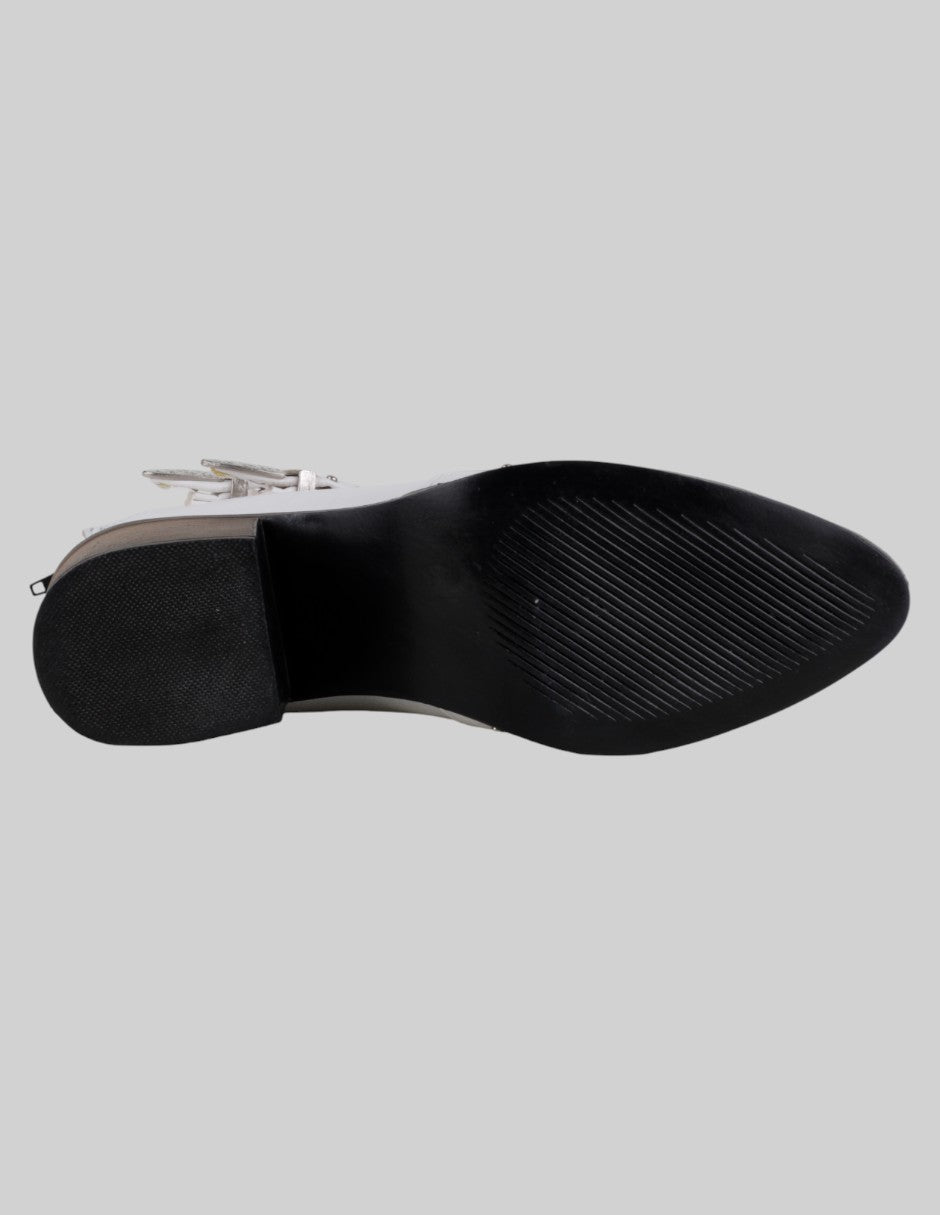 Botín con tacón  en Piel – Blanco talla 26