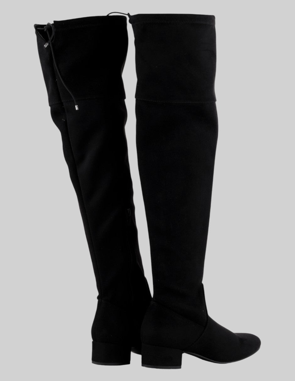 Botas altas  en Gamuza – Negro talla 23