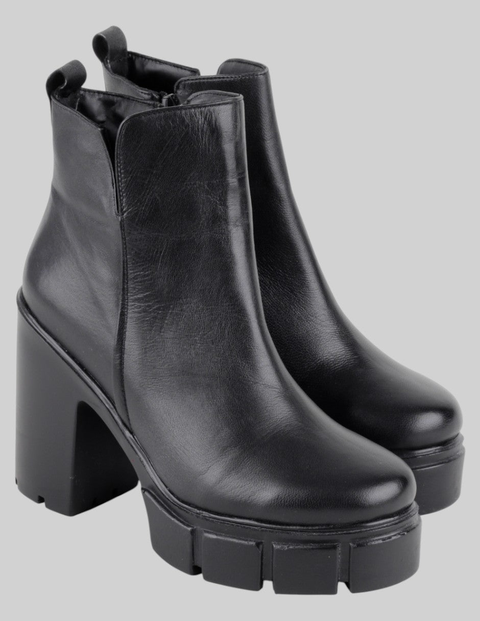 Botín con tacón Exterior Sintético Color Negro Para Mujer De rbcollection