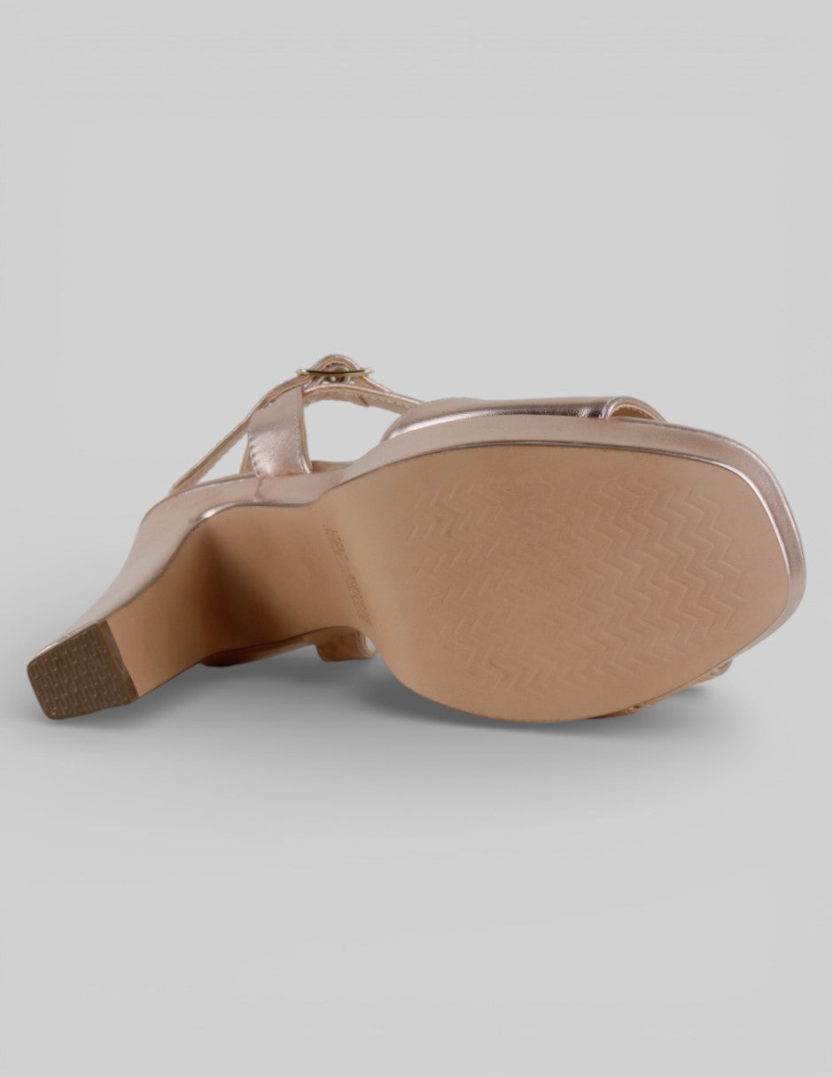 Sandalia con tacón  en Sintético – Dorado talla 23