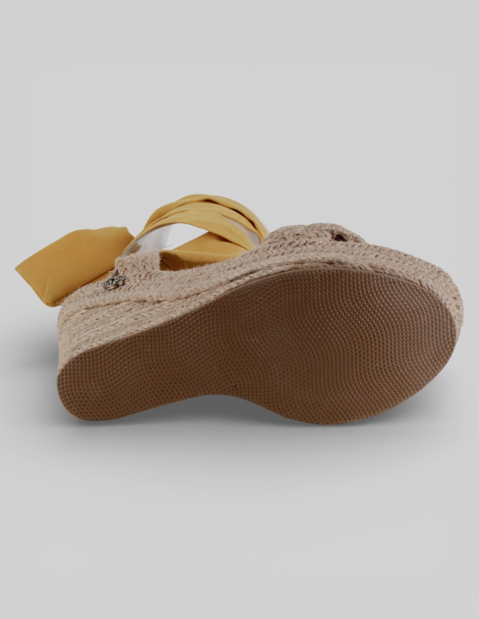 Sandalias con plataforma  en Textil – Beige talla 23