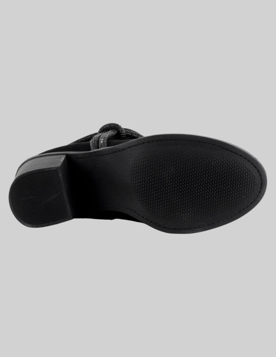 Botín con tacón  en Gamuza – Negro talla 22.5