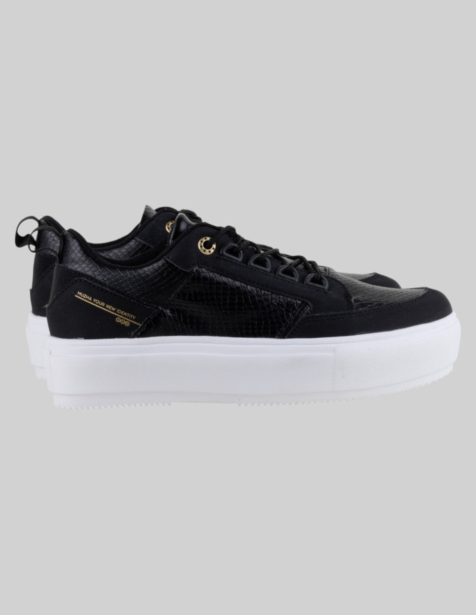 Tenis con cordones   en Sintético – Negro talla 25