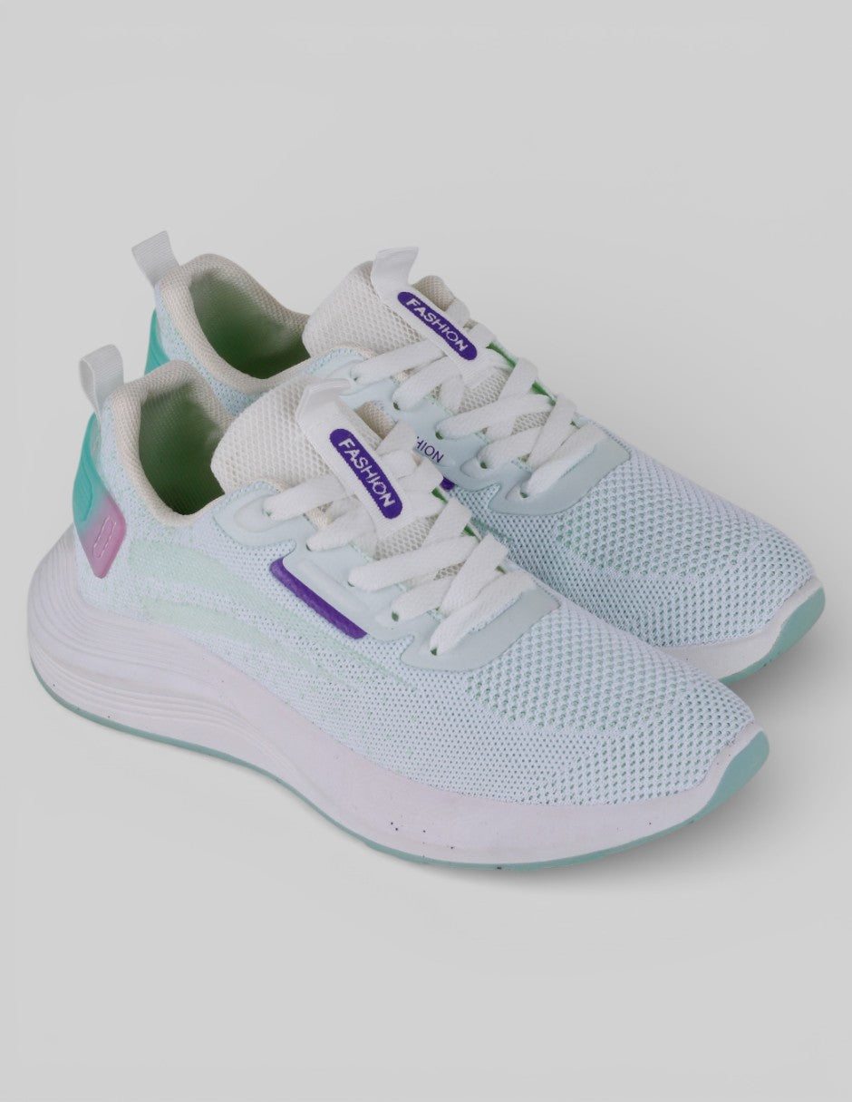 Tenis tipo deportivo Exterior Textil Color Verde Para Mujer De Fashion