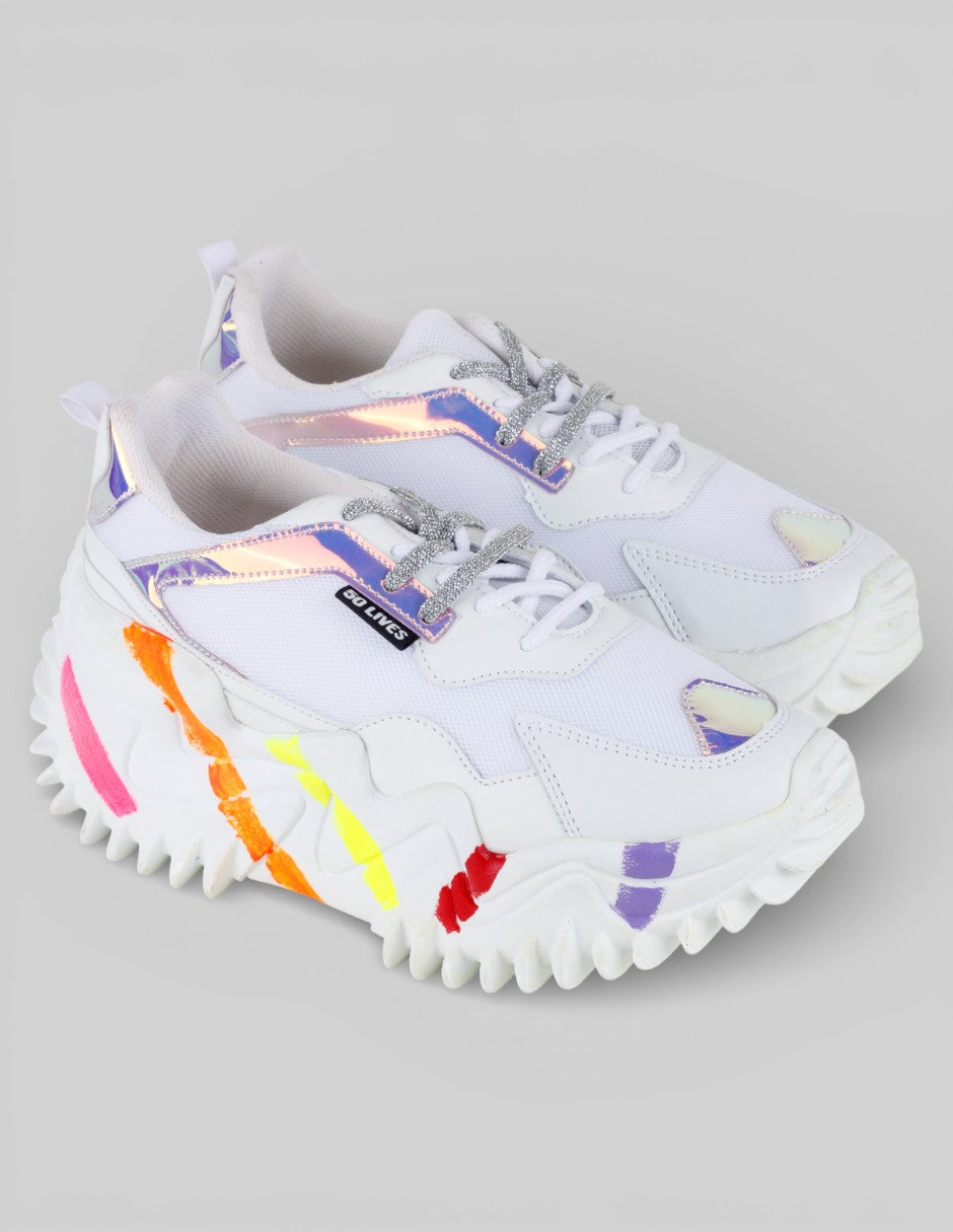 Tenis tipo deportivo Exterior Sintético Color Blanco Para Mujer De 50 FIFty