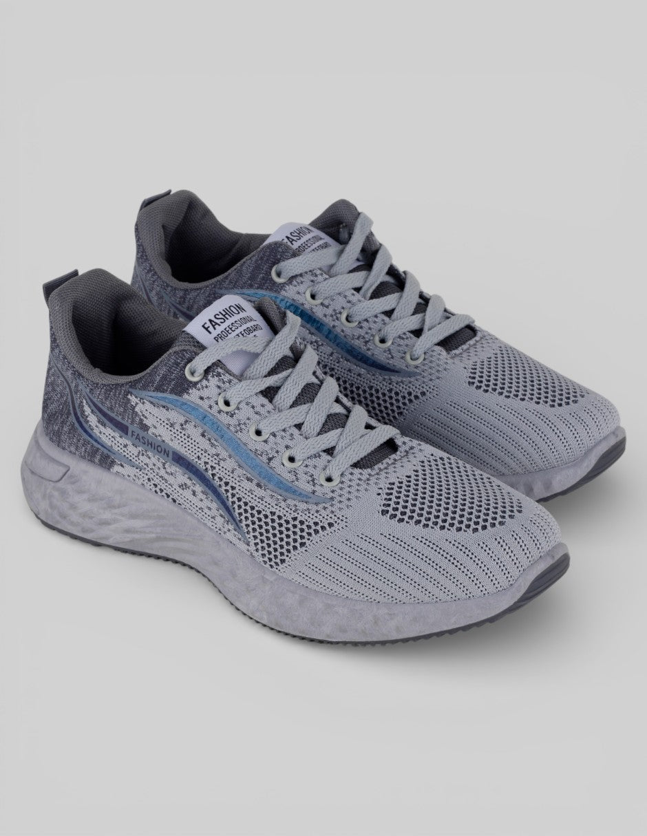 Tenis tipo deportivo Exterior Textil Color Gris Para Hombre De Fashion
