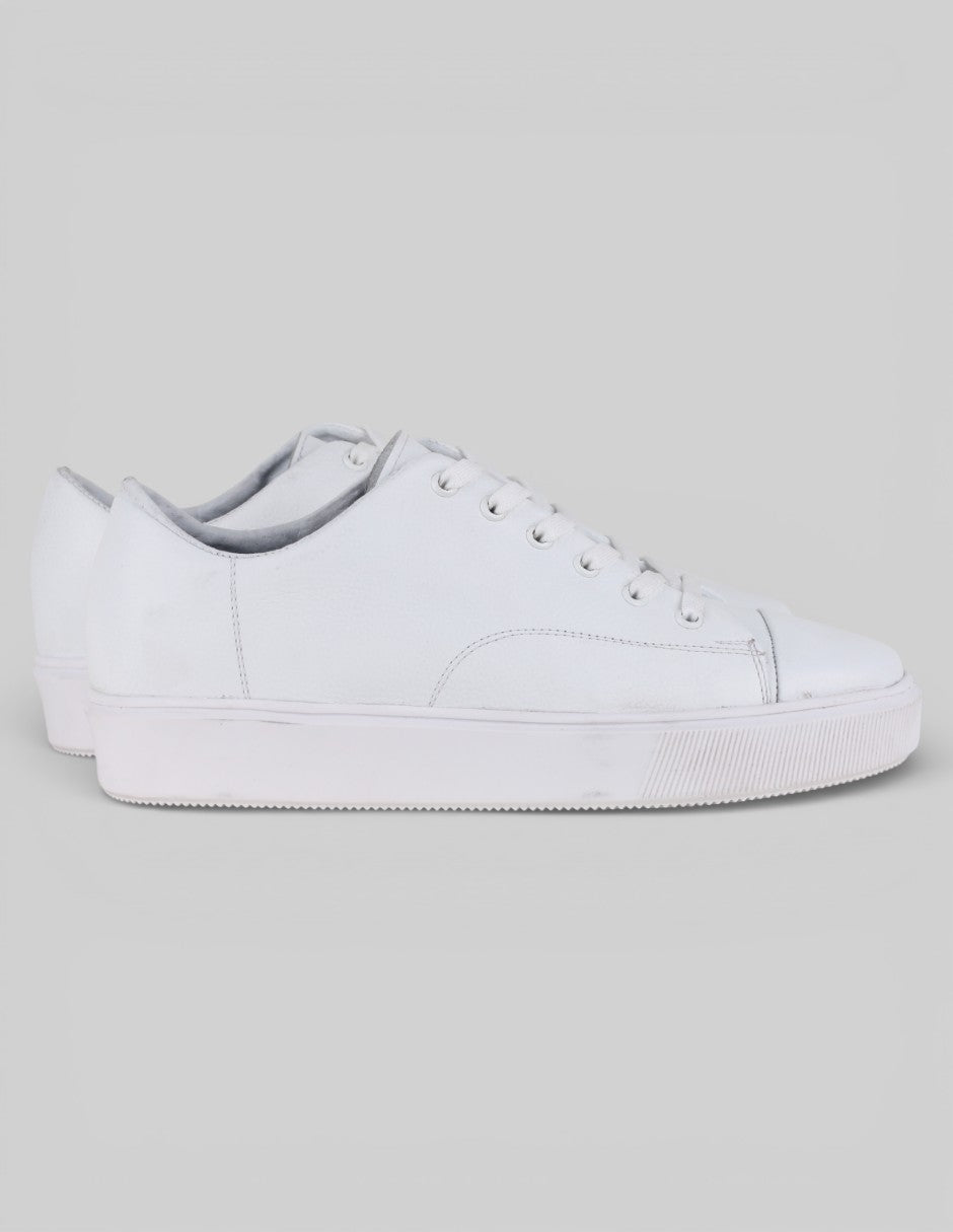 Tenis con cordones   en Piel – Blanco talla 27