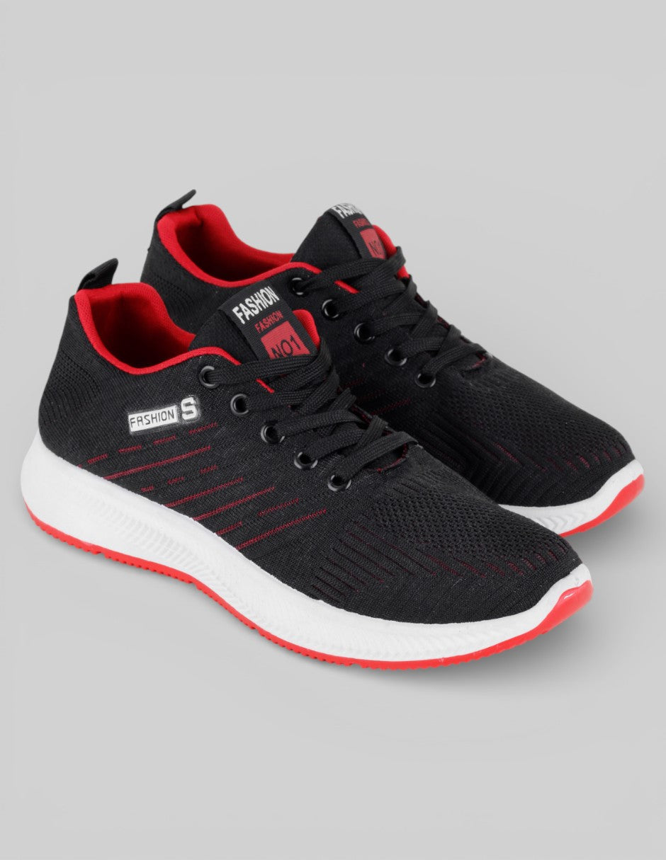 Tenis tipo deportivo Exterior Textil Color Negro Para Hombre De Fashion