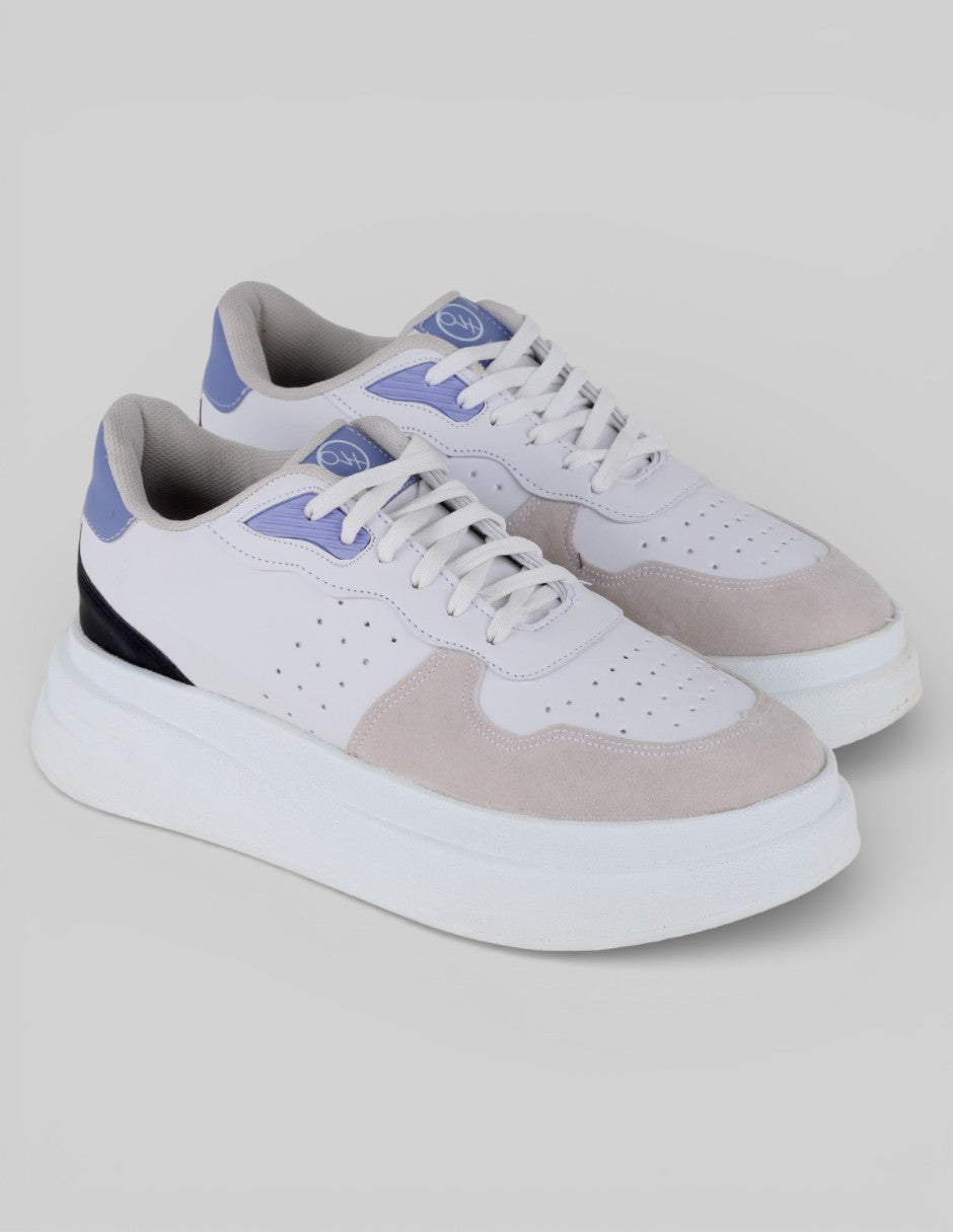 Tenis con cordones Exterior Sintético Color Blanco Para Mujer De OVX